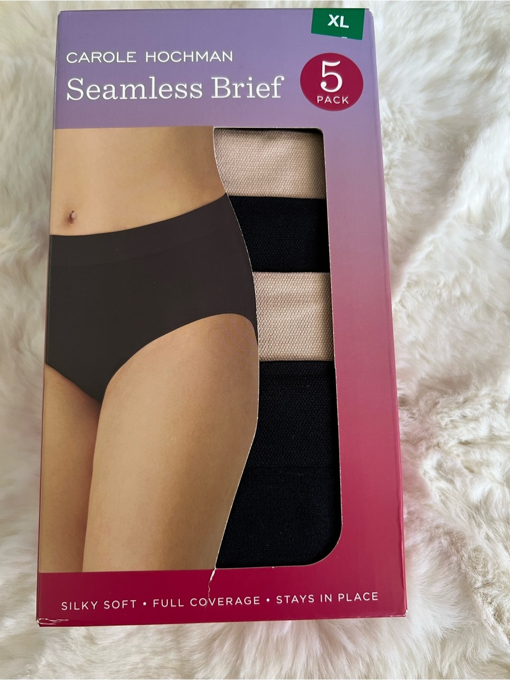 Midnight by Carole Hochman Seamless Brief 5-Pack - Black & Nude #43